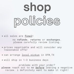 shop policies / about me ✨